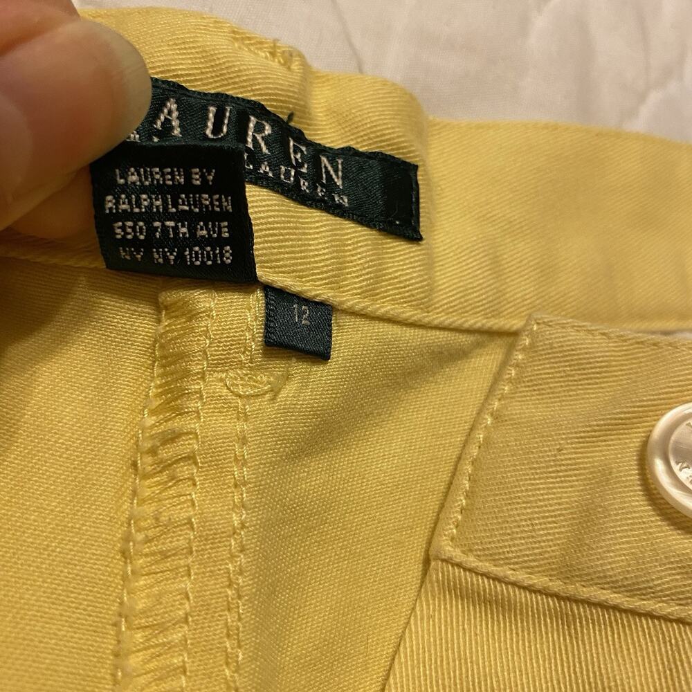 Lauren Ralph Lauren Chino Shorts Women’s Size 12 Yellow Denim 100% Cotton - Picture 3 of 16